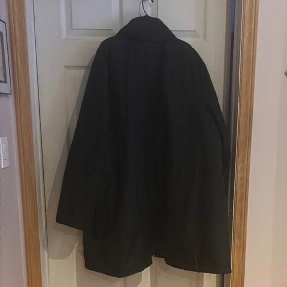 like new Penningtons Black Trench Coat with Fold-Over Collar with hood size 5 - Picture 3 of 4